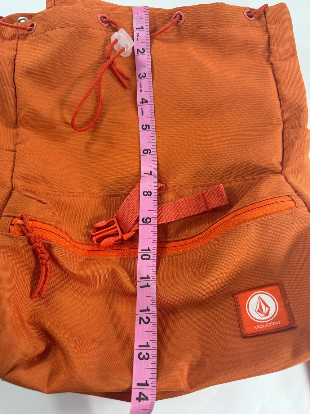 Volcom Burnt Orange Cinch Flap Backpack Skate School Travel Daypack 2019